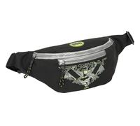 Safta Batman Game Over Waist Bag with External Pocket, Ideal for Youth and Children of Different Ages, Comfortable and Versatile, Quality and Resistance, 23 x 9 x 12 cm, Black/White, M, Casual