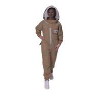 SAFTA Bee Pro 3 Layer Ventilated Beekeeping Suit, Beekeeper Suit For Professional Beekeepers, with Fencing Beekeeping Veil, (Brown, Medium)