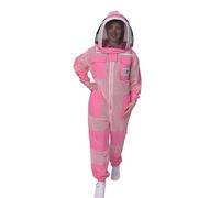 SAFTA Bee Pro 3 Layer Ventilated Beekeeping Suit, Beekeeper Suit For Professional Beekeepers, with Fencing Beekeeping Veil, (Pink, Medium)