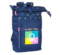 Safta BENETTON COOL - Backpack with Flap for 15.6 Inch Laptop, Ideal for Different Ages, Comfortable and Versatile, Quality and Resistance, 28 x 13 x 42 cm, Navy Blue, navy, Estándar, Casual