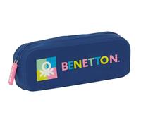 Safta Benetton Cool - Square Silicone Pencil Case, Children's Case, Child, Ideal for School Age Children, Comfortable and Versatile, Quality and Resistance, 18.5 x 5.5 x 7.5 cm, Navy Blue, Navy,