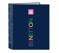 Safta BENETTON DAMERO - Folio Folder 4 Rings, Ideal for Children of Different Ages, Comfortable and Versatile, Quality and Resistance, 27 x 6 x 33 cm, navy, M, Casual