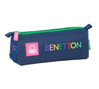 Safta BENETTON DAMERO - Pencil Case with Zip and Compartment, Children's Pencil Case, Ideal for School Age Children, Comfortable and Versatile, Quality and Resistance, 21 x 7 x 8 cm, navy, M, Casual