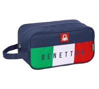Safta BENETTON FLAG - Medium Shoe Rack, Multipurpose, Pencil Case, Sport, Extracurricular Shoes, Football, Comfortable and Versatile, 29 x 14 x 15 cm, navy, M, Casual