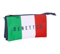 Safta BENETTON FLAG - Triple Pencil Case, Children's Pencil Case, Ideal for School Age Children, Comfortable and Versatile, Quality and Resistance, 22 x 3 x 12 cm, navy, M, Casual