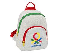 SAFTA Benetton Pop Mini Backpack for Daily Use, Ideal for Children of Different Ages, Comfortable and Versatile, Quality and Strength, 25 x 13 x 30 cm, Grey, Grey, Estándar, Casual