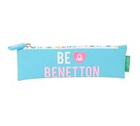 Safta BENETTON UNIQUE - School Pencil Case, Children's Pencil Case, Ideal for Children from 5 to 14 Years, Comfortable and Versatile, Quality and Resistance, 20 x 60 cm, Turquoise Blue/Light Pink, M,
