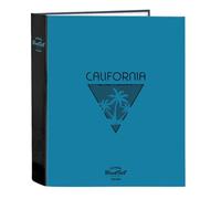 Safta BLACKFIT8 CALIFORNIA - Folio Folder 4 Rings, Ideal for Children of Different Ages, Comfortable and Versatile, Quality and Resistance, 27 x 6 x 33 cm, black/blue, M, Casual