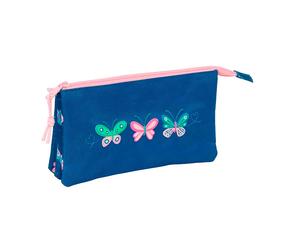 Safta Blackfit8 Mariposas 22x12x3 Cm Triple Pencil Case