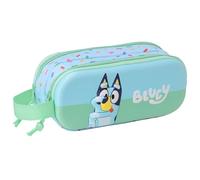 Safta Blue 3D - Double 3D Pencil Case, Children's Pencil Case, Ideal for School Age Children, Comfortable and Versatile, Quality and Resistance, 21 x 6 x 8 cm, Deep Blue, M, Casual