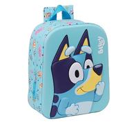 Safta Blue - 3D nursery backpack, adaptable to the trolley, easy cleaning, ideal for children of different ages, comfortable and versatile, quality and strength, 22 x 10 x 27 cm, blue, Sky blue,