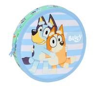 Safta Blue Sisters - Round Pencil Case, with 18 Pieces, Easy Cleaning, Children's Pencil Case, Child, Ideal for Children from 5 to 14 Years, Comfortable and Versatile, Quality and Resistance, 21 x 3.5