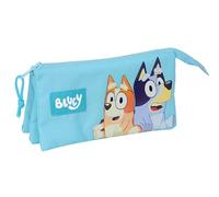 Safta Blue - Triple Pencil Case, Children's Pencil Case, Ideal for School Ages, Comfortable and Versatile, Quality and Resistance, 22 x 3 x 12 cm, Sky Blue, Light Blue, Estándar, Casual