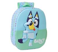 Safta BLUEY 3D School Backpack, with 3D Design, Adaptable to Cart, Ideal for Children of Different Ages, Comfortable and Versatile, Quality and Resistance, 27 x 10 x 33 cm, Deep Blue, M, Casual
