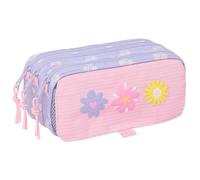 SAFTA BOUQUET - Triple Big Pencil Case, Children's Pencil Case, Ideal for School Children, Comfortable and Versatile, Quality and Resistance, 21.5 x 8 x 10 cm