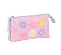 SAFTA BOUQUET - Triple Pencil Case, Children's Pencil Case, Ideal for School Children, Comfortable and Versatile, Quality and Resistance, 22 x 3 x 12 cm