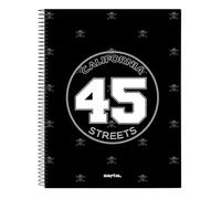 Safta California Notebook 120 Sheets, Hard Cover, Ideal for Children of Different Ages, Comfortable and Versatile, Quality and Resistance, 21.5 x 31 cm, Black, Black/White, Estándar, Casual