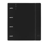 Safta - Carpeblock with 4 rings of 35 mm, with refill, with 100 A4 sheets, ideal for children of different ages, comfortable and versatile, quality and resistance, 27 x 4 x 32 cm, Black/White, M