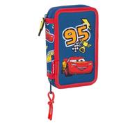 safta Cars Racing Children's School Pencil Case with 29 Items Included, Ideal for Children from 5 to 14 Years, Comfortable and Versatile, Quality and Durability, 12.5 x 4 x 19.5 cm, Navy Blue, M,