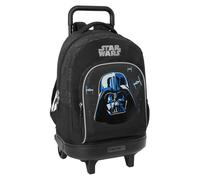 Star Wars Rebellion - Large Backpack with Wheels, Compact, Removable, Ideal for Children of Different Ages, Comfortable and Versatile, Quality and Resistance, 33 x 22 x 45 cm, Black/White, M, Casual