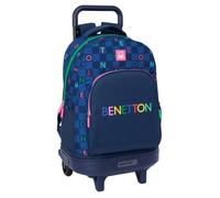 Safta BENETTON DAMERO - Large Backpack with Wheels, Compact, Removable, Ideal for Children of Different Ages, Comfortable and Versatile, Quality and Resistance, 33 x 22 x 45 cm, navy, M, Casual