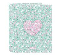 Safta CUORE - Folio Folder 4 Rings, Ideal for Children of Different Ages, Comfortable and Versatile, Quality and Resistance, 27 x 6 x 33 cm, Mint, M, Casual