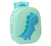 Safta DINO 3D School Backpack, with 3D Design, Adaptable to Cart, Ideal for Children of Different Ages, Comfortable and Versatile, Quality and Resistance, 27 x 10 x 33 cm, mint green, M, Casual