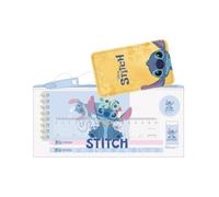 Safta - Disney Stitch Stationery Transparent School Pencil Case, PVC with Zip Closure, School Organizer with Ruler 15 cm, 2 Pencils, Sharpener, Measures 22.5 x 10.5 cm, Pencil Case