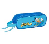 Safta Donald Children's - Double Pencil Case, Children's Pencil Case, Ideal for Children of School Age, Comfortable and Versatile, Quality and Resistance, 21 x 6 x 8 cm, Blue, Blue, Estándar, Casual