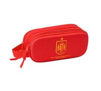 Safta - Double 3D Spanish Football Team School Pencil Case, School Organizer with Two Separate Compartments and Zippers, Side Hand Handle, Measures 21 x 6 x 8 cm, Pencil Case 2 Compartments