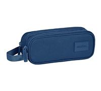 safta - Double Children's Pencil Case, Children's Pencil Case, Ideal for School Ages, Comfortable and Versatile, Quality and Resistance, 21 x 6 x 8 cm, Navy Blue, Navy, Estándar, Casual