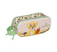 Safta - Double School Pencil Case 3D Disney The Lion King, Children's School Pencil Case with Two Separate Compartments, Double Zipper, Side Hand Handle, Measures 21 x 6 x 8 cm