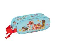 Safta - Double School Pencil Case Paw Patrol Dino Rescue, Children's School Pencil Case with 2 Separate Compartments and Zippers, Side Hand Handle, Measures 21 x 6 x 8 cm