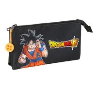 Safta Dragon Ball Combat - Triple Pencil Case, Children's Pencil Case, Ideal for School Age Children, Comfortable and Versatile, Quality and Resistance, 22 x 3 x 12 cm, Black/White, M, Casual