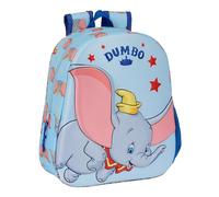 Safta DUMBO School Backpack, 3D Design, Adaptable to Cart, Ideal for Children of Different Ages, Comfortable and Versatile, Quality and Resistance, 27 x 10 x 33 cm, Sky Blue, light blue, Estándar,