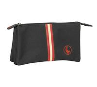 Safta EL GANSO BASICS - Triple Pencil Case, Children's Pencil Case, Ideal for School Age Children, Comfortable and Versatile, Quality and Resistance, 22 x 3 x 12 cm, Black/White, M, Casual