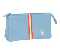 Safta EL GANSO BASICS - Triple Pencil Case, Children's Pencil Case, Ideal for School Age Children, Comfortable and Versatile, Quality and Resistance, 22 x 3 x 12 cm, indigo blue, M, Casual