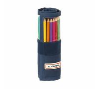 Safta EL GANSO ECLIPSE - Roll-up Pencil Case Included Useful Case, Children's Case, Child, Ideal for Children from 5 to 14 Years, Comfortable and Versatile, Quality and Resistance, 7 x 20 cm, navy, M