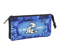 Safta EL NIÑO ROLLER - Triple Pencil Case, Children's Pencil Case, Ideal for School Age Children, Comfortable and Versatile, Quality and Resistance, 22 x 3 x 12 cm, Blue/Black, M, Casual