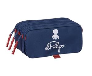 Safta EL OCTOPO - Triple Big Pencil Case, Children's Pencil Case, Ideal for School Age Children, Comfortable and Versatile, Quality and Resistance, 21.5 x 8 x 10 cm, navy, M, Casual