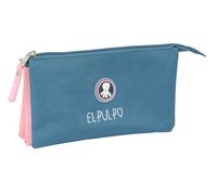 Safta EL OCTOPO - Triple Pencil Case, Children's Pencil Case, Ideal for Children of School Age, Comfortable and Versatile, Quality and Resistance, 22 x 3 x 12 cm, light pink, M, Casual