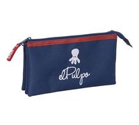 Safta EL OCTOPO - Triple Pencil Case, Children's Pencil Case, Ideal for Children of School Age, Comfortable and Versatile, Quality and Resistance, 22 x 3 x 12 cm, navy, M, Casual
