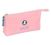 Safta EL OCTOPO - Triple Pencil Case, Children's Pencil Case, Ideal for Children of School Age, Comfortable and Versatile, Quality and Resistance, 22 x 3 x 12 cm, light blue, M, Casual
