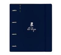 Safta EL OCTOPUS - Carpeblock with 4 Rings of 35 mm, with Refill, with 100 A4 Sheets, Ideal for Children of Different Ages, Comfortable and Versatile, Quality and Resistance, 27x4x32cm, navy, M