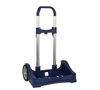 Safta Evolution Lightweight Folding School Backpack Trolley, Blue, 85 cm, Luggage Trolley