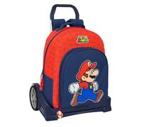 Safta Evolution Trolley Super Mario Trick Wheeled Backpack Red,Orange Kids