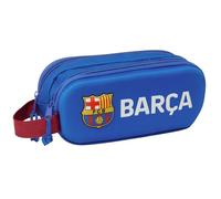 Safta F.C. Barcelona 3D - Double 3D Pencil Case, Children's Pencil Case, Ideal for School-Age Children, Comfortable and Versatile, Quality and Resistance, 21 x 6 x 8 cm, Navy Blue, Navy, Estándar,