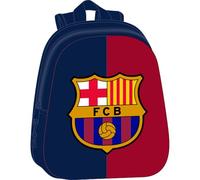 Safta F.C. BARCELONA 3D School Backpack, with 3D Design, Adaptable to Trolley, Ideal for Children of Different Ages, Comfortable and Versatile, Quality and Resistance, 27 x 10 x 33 cm, Blue/maroon