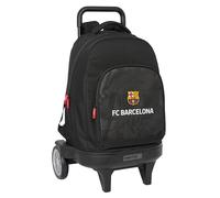 Safta F.C. Barcelona Black - Large Backpack with Wheels, Compact Evolution, Removable, Ideal for Children of Different Ages, Comfortable and Versatile, Quality and Resistance, 33 x 22 x 45 cm, Black,