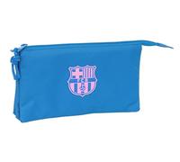 Safta F.C.Barcelona Chica - Triple Pencil Case, Children's Pencil Case, Ideal for School Children, Comfortable and Versatile, Quality and Resistance, 22 x 3 x 12 cm, Indigo Colour, Indigo, Estándar,
